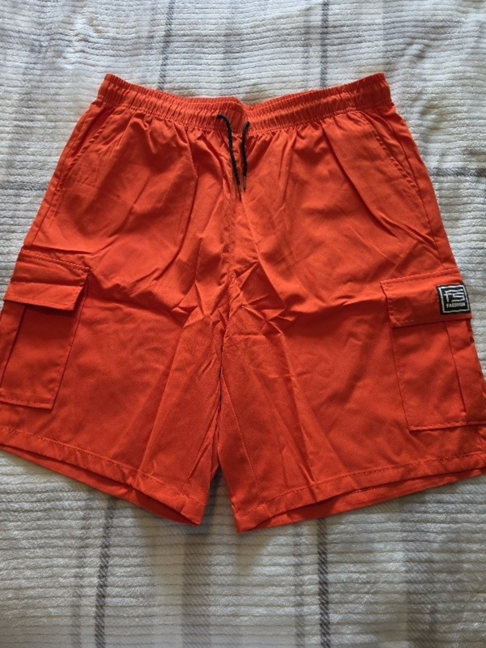 Orange Cargo Swim Shorts - Men